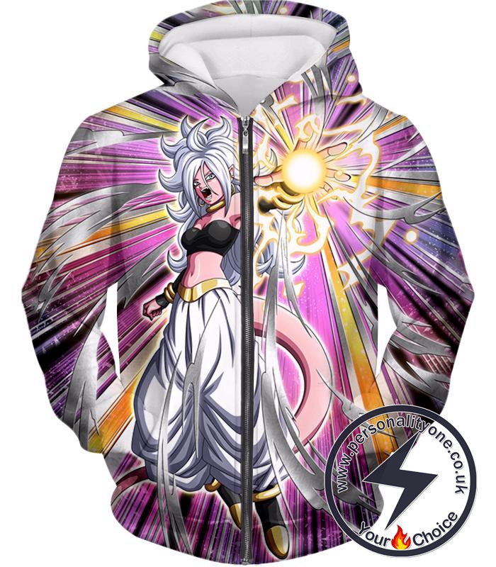 Dragon Ball Super Pure Evil Android 21 Awesome Action Anime Zip Up Hoodie